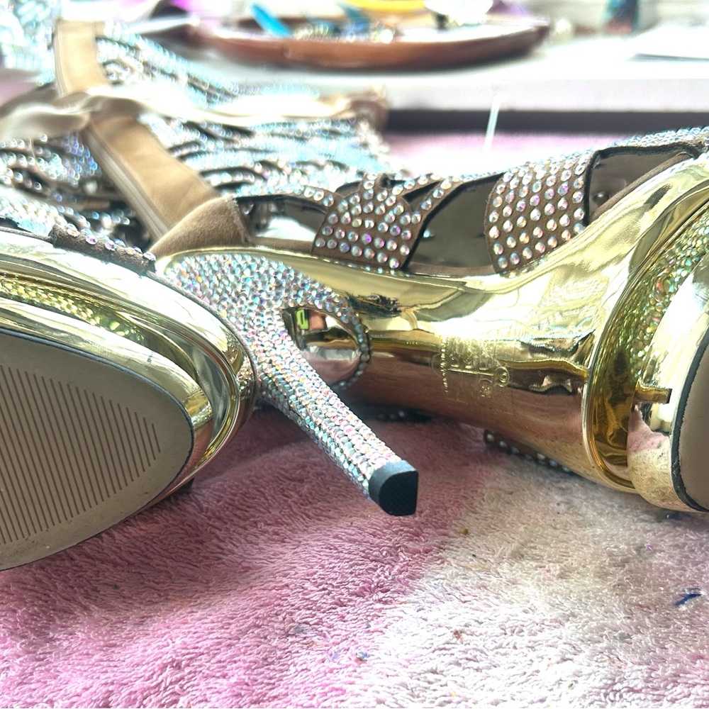 Pleaser Fantasia Rhinestone Platform Stiletto Boot - Picture 8 of 13